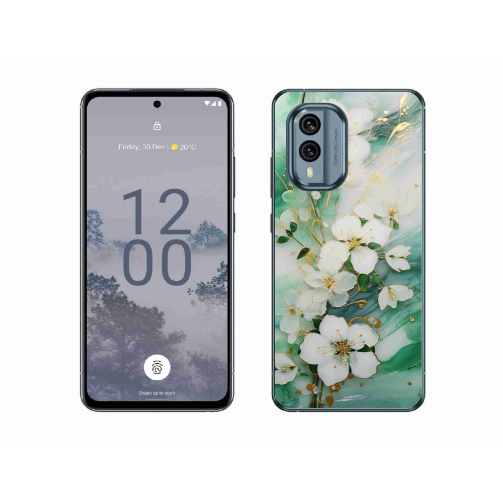 Gelový kryt mmCase na Nokia X30 5G - něžné květy