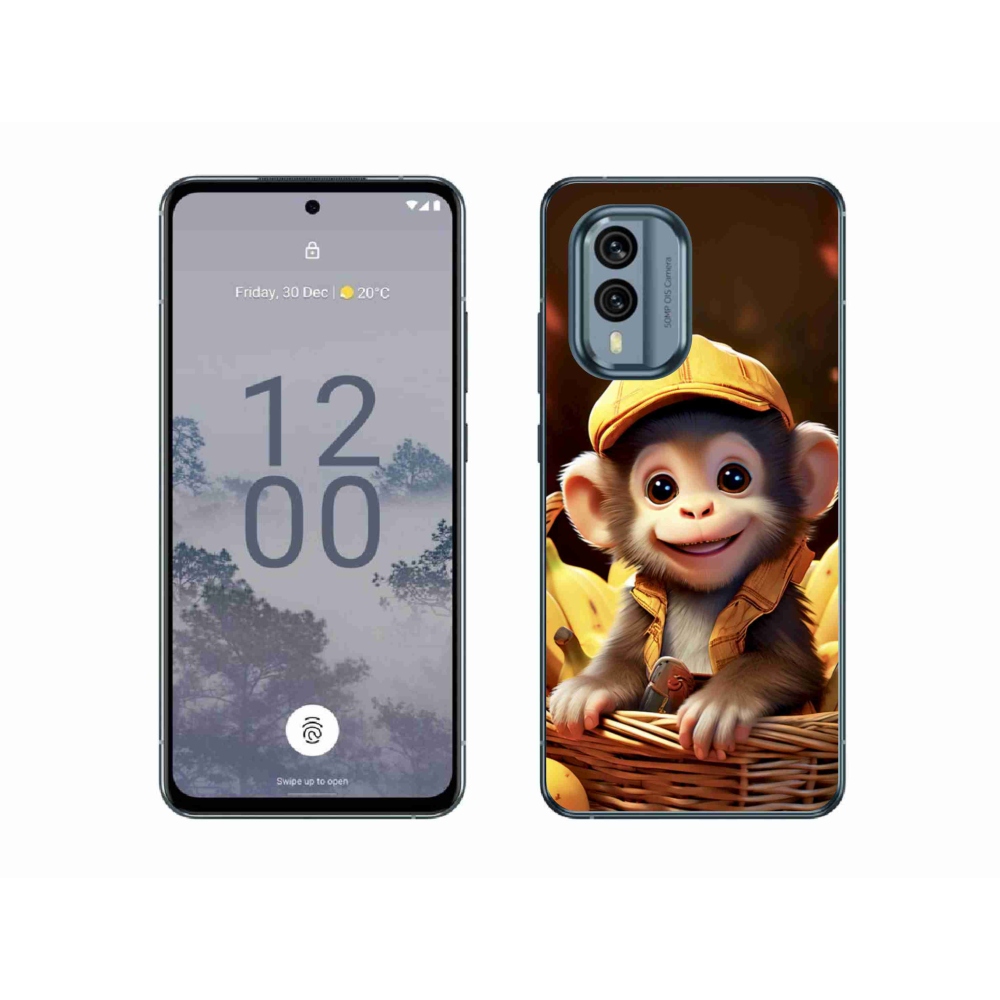 Gelový kryt mmCase na Nokia X30 5G - opice v košíku