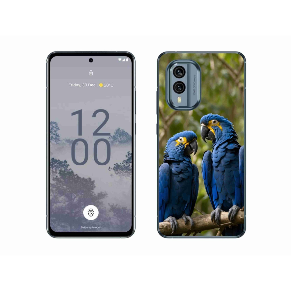 Gelový kryt mmCase na Nokia X30 5G - papouščí duo