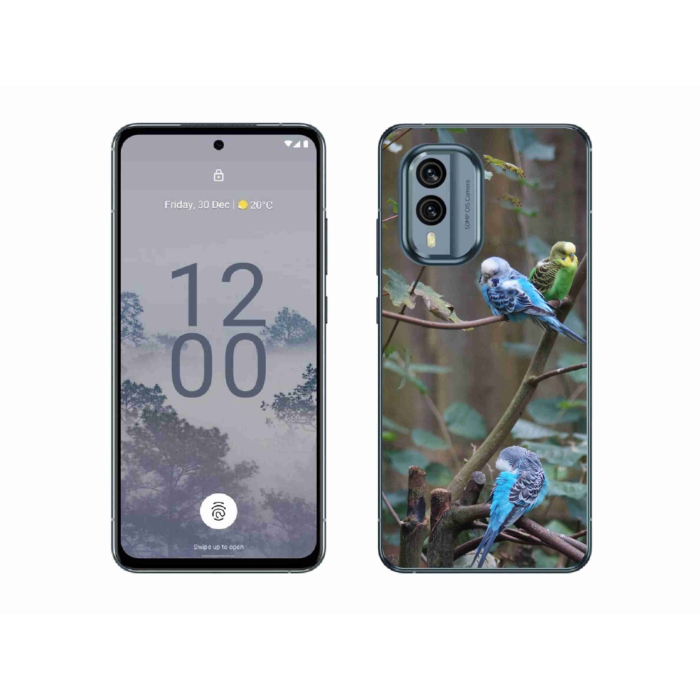 Gelový kryt mmCase na Nokia X30 5G - papoušci na větvi