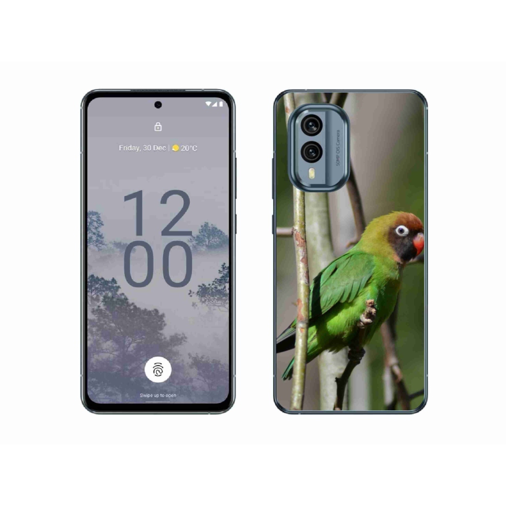 Gelový kryt mmCase na Nokia X30 5G - papoušek agapornis