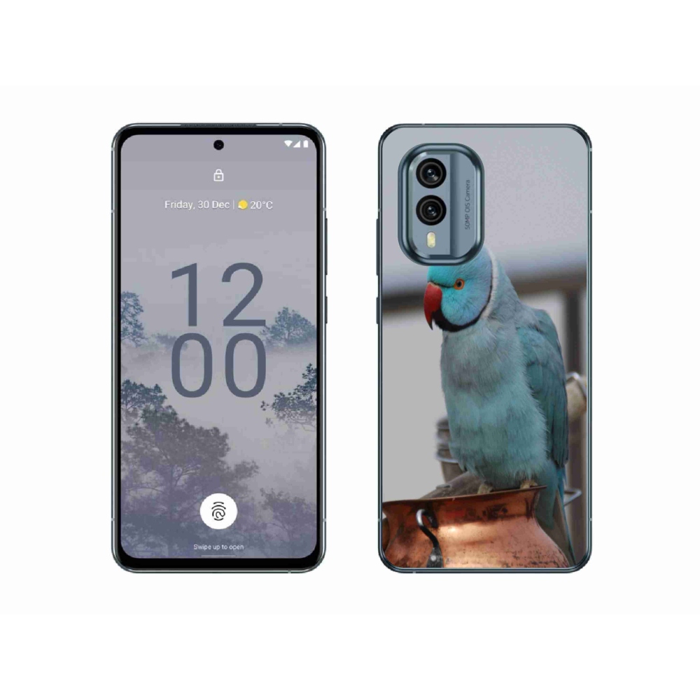 Gelový kryt mmCase na Nokia X30 5G - papoušek alexandr modrý