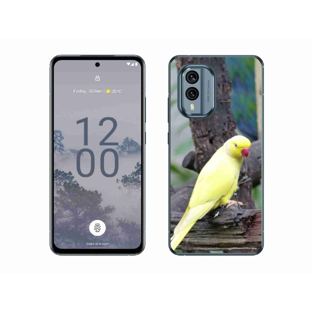 Gelový kryt mmCase na Nokia X30 5G - papoušek alexandr žlutý