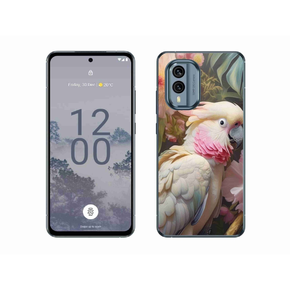 Gelový kryt mmCase na Nokia X30 5G - papoušek kakadu růžový 2