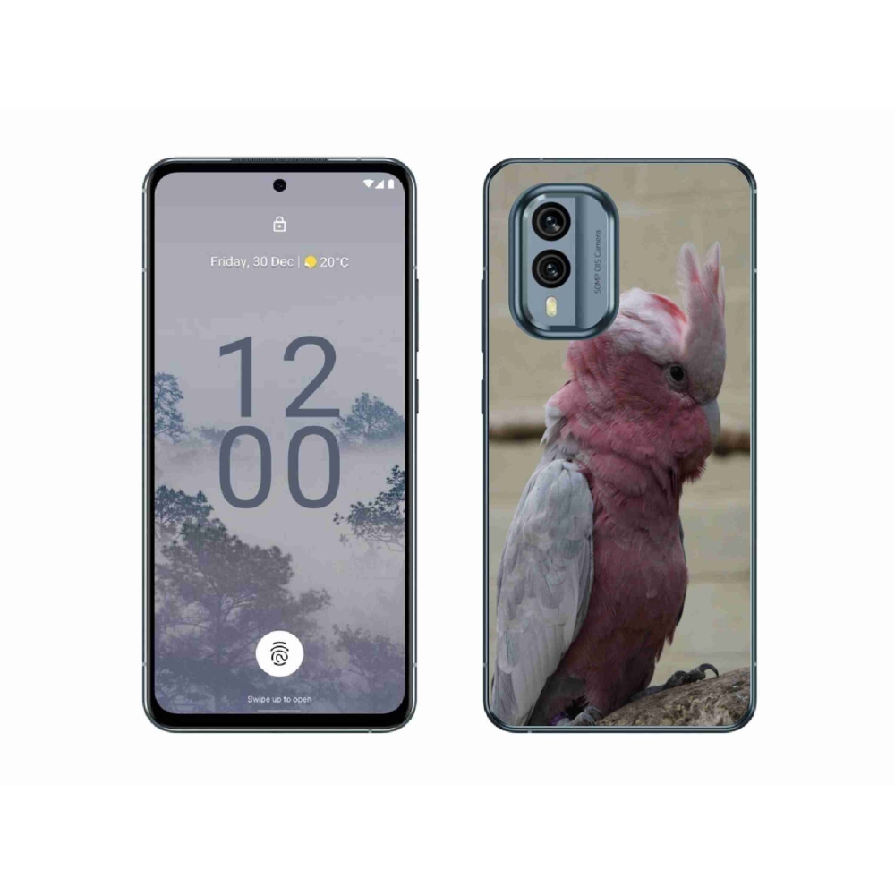 Gelový kryt mmCase na Nokia X30 5G - papoušek kakadu růžový