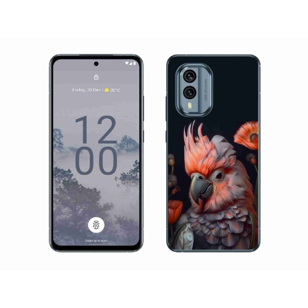 Gelový kryt mmCase na Nokia X30 5G - papoušek kakadu v barvách