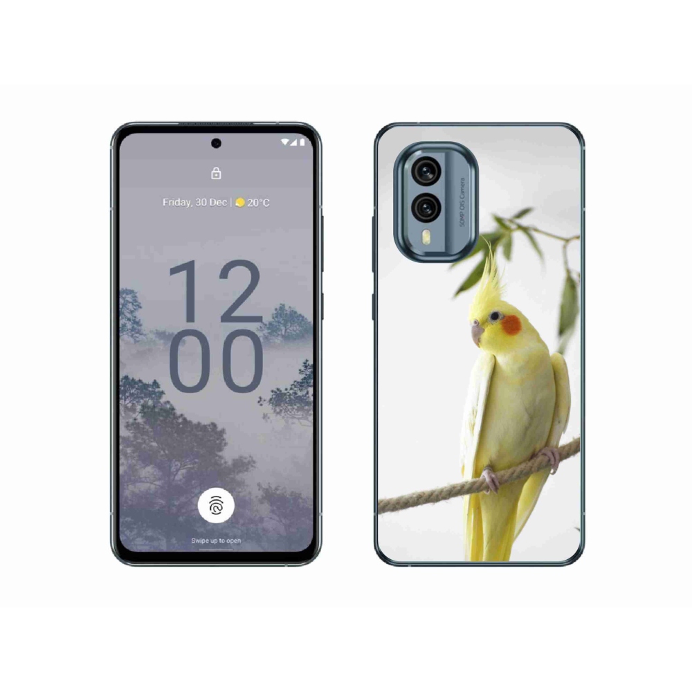 Gelový kryt mmCase na Nokia X30 5G - papoušek korela chocholatá