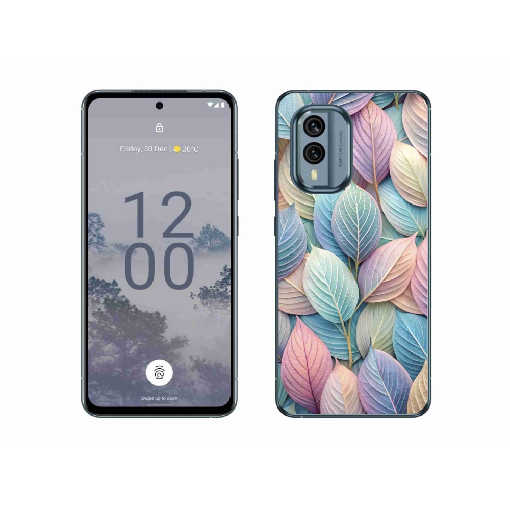 Gelový kryt mmCase na Nokia X30 5G - pastelové listy