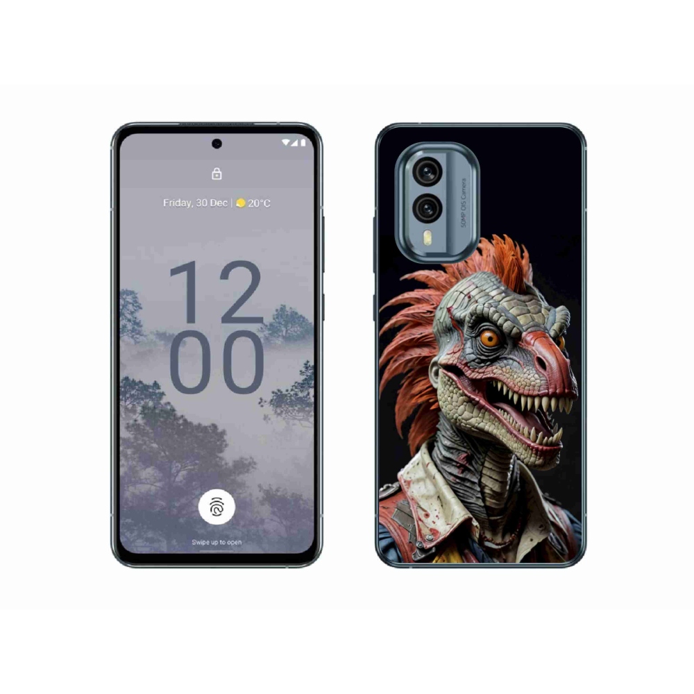 Gelový kryt mmCase na Nokia X30 5G - punk dinosaurus