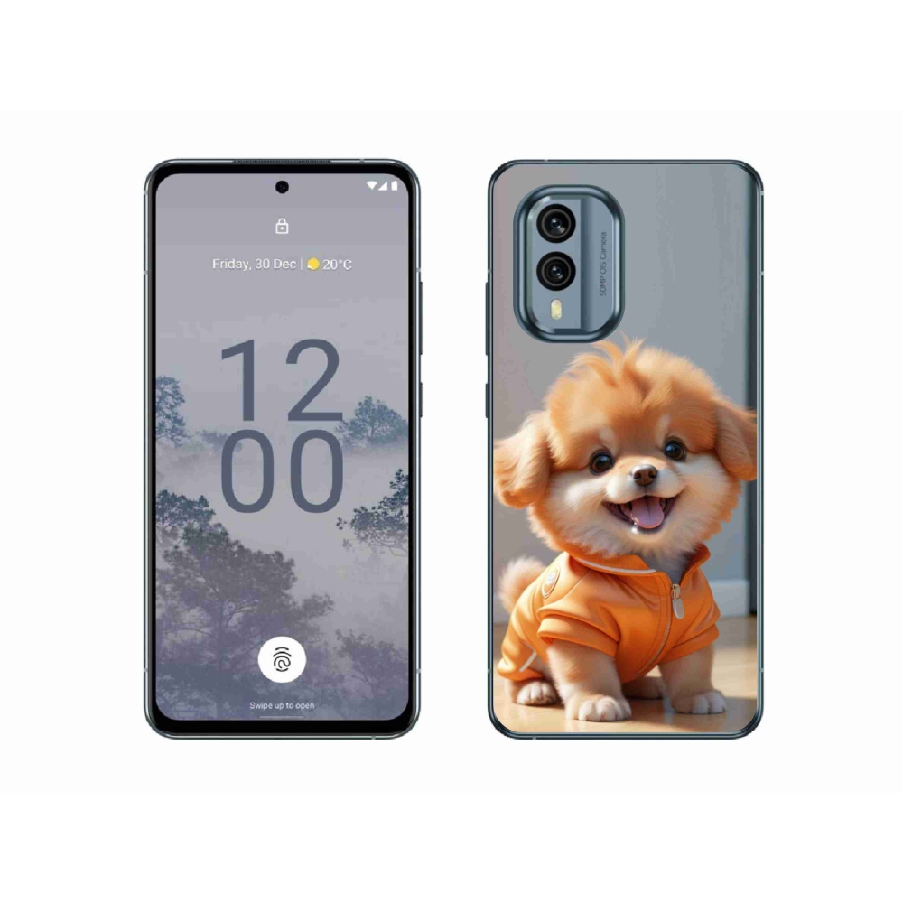 Gelový kryt mmCase na Nokia X30 5G - roztomilý pomeranian v mikině