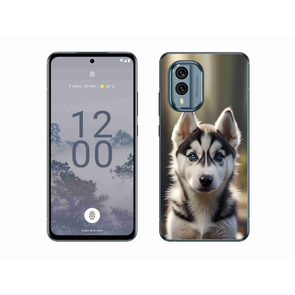Gelový kryt mmCase na Nokia X30 5G - roztomilý sibiřský husky