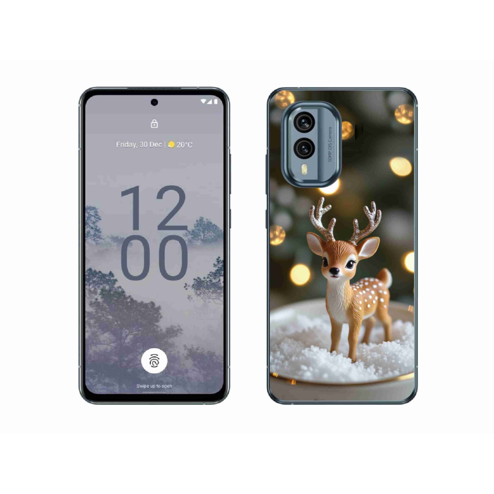 Gelový kryt mmCase na Nokia X30 5G - roztomilý vánoční jelen