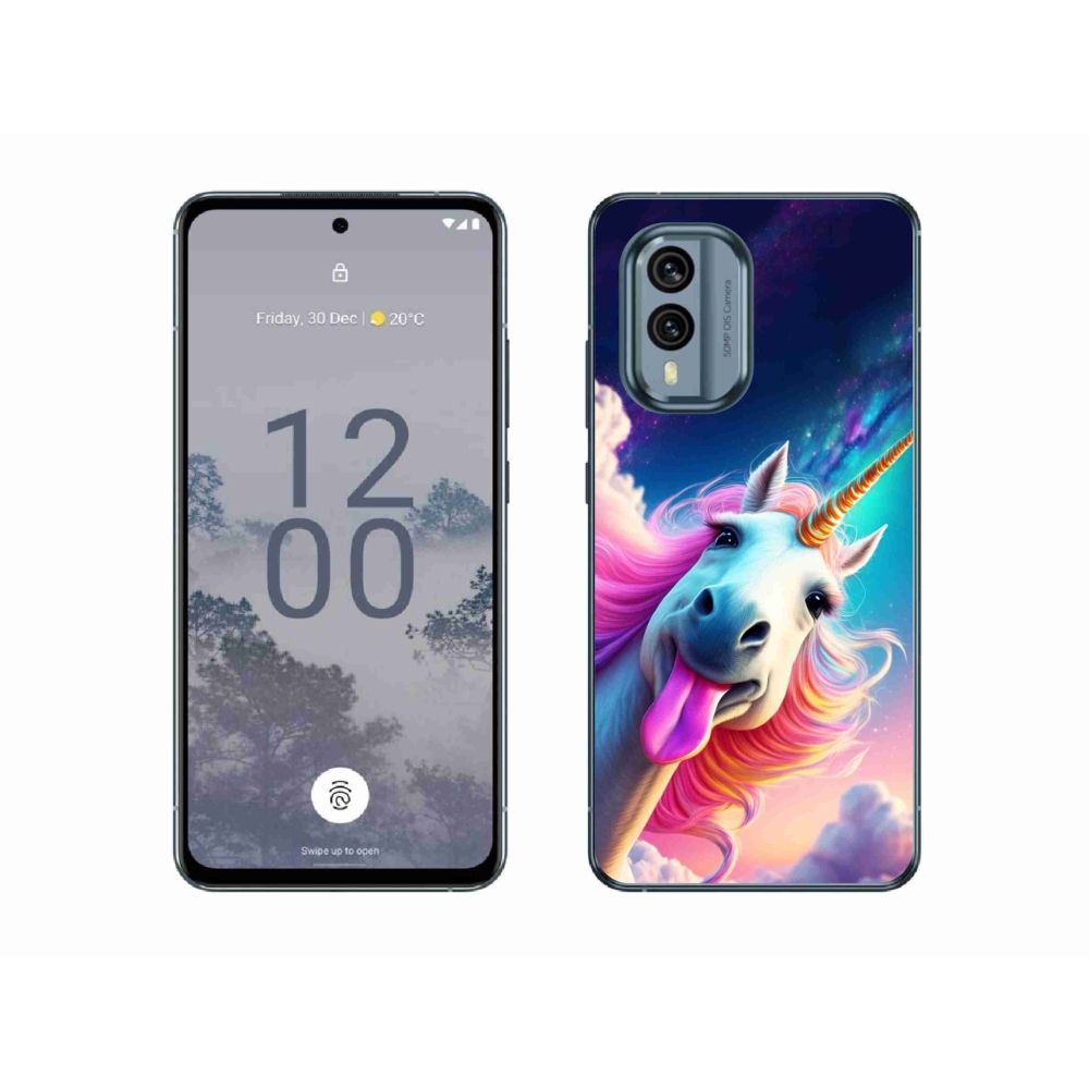 Gelový kryt mmCase na Nokia X30 5G - šílený jednorožec
