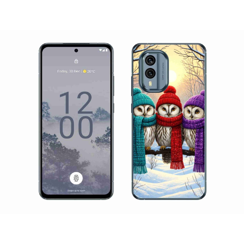 Gelový kryt mmCase na Nokia X30 5G - soví přátelé