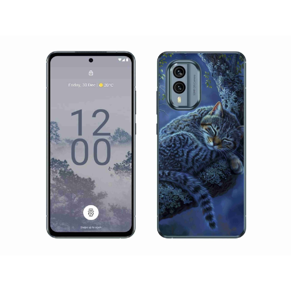 Gelový kryt mmCase na Nokia X30 5G - spící kočka