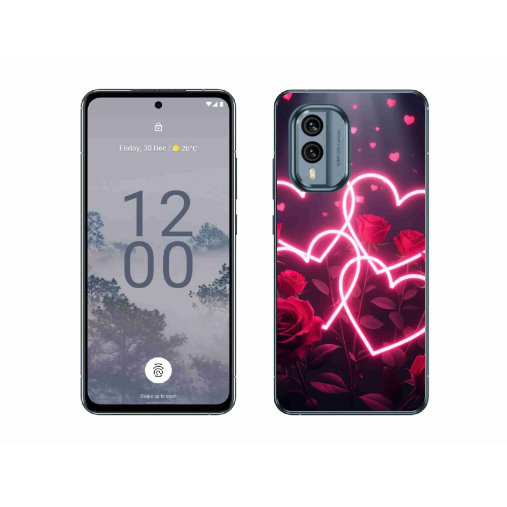 Gelový kryt mmCase na Nokia X30 5G - srdce lásky