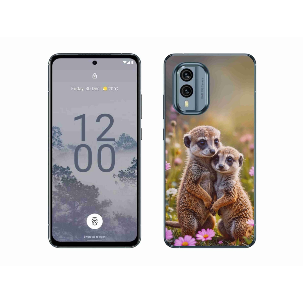 Gelový kryt mmCase na Nokia X30 5G - surikatí duo