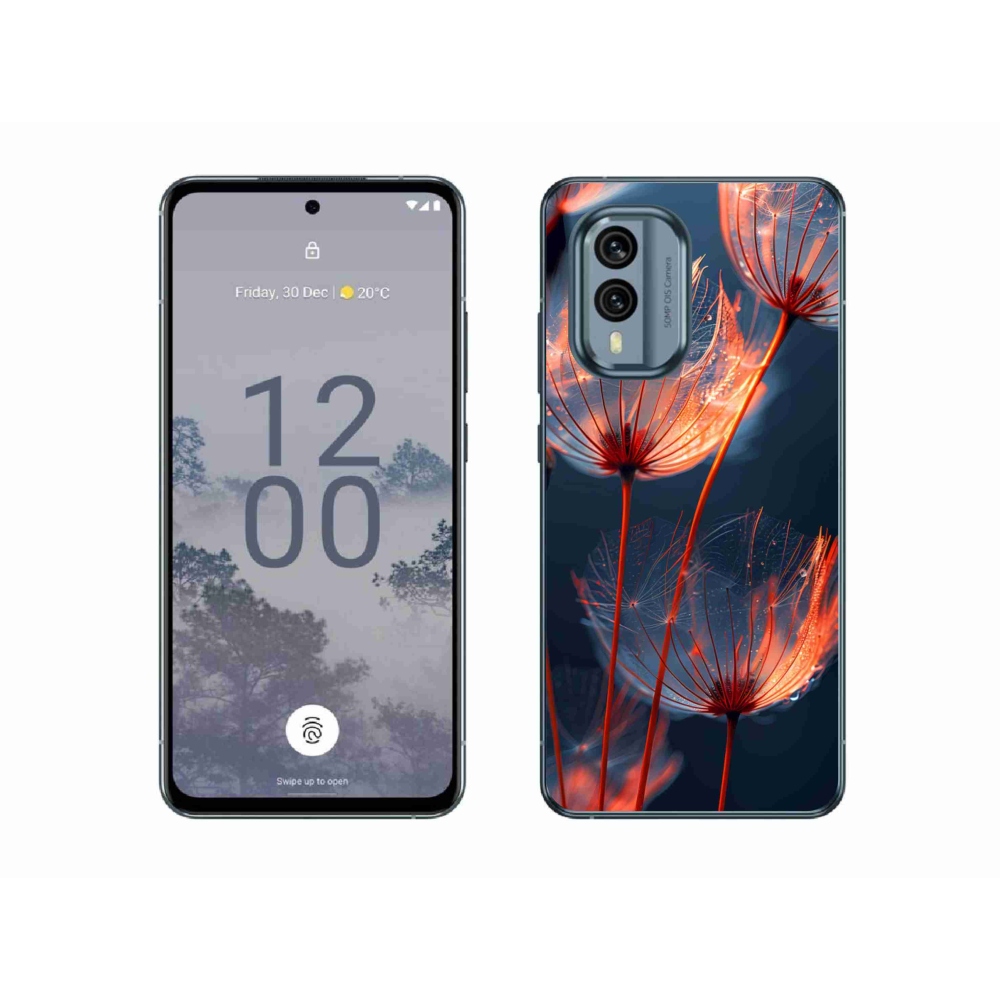 Gelový kryt mmCase na Nokia X30 5G - světélkující chmýří