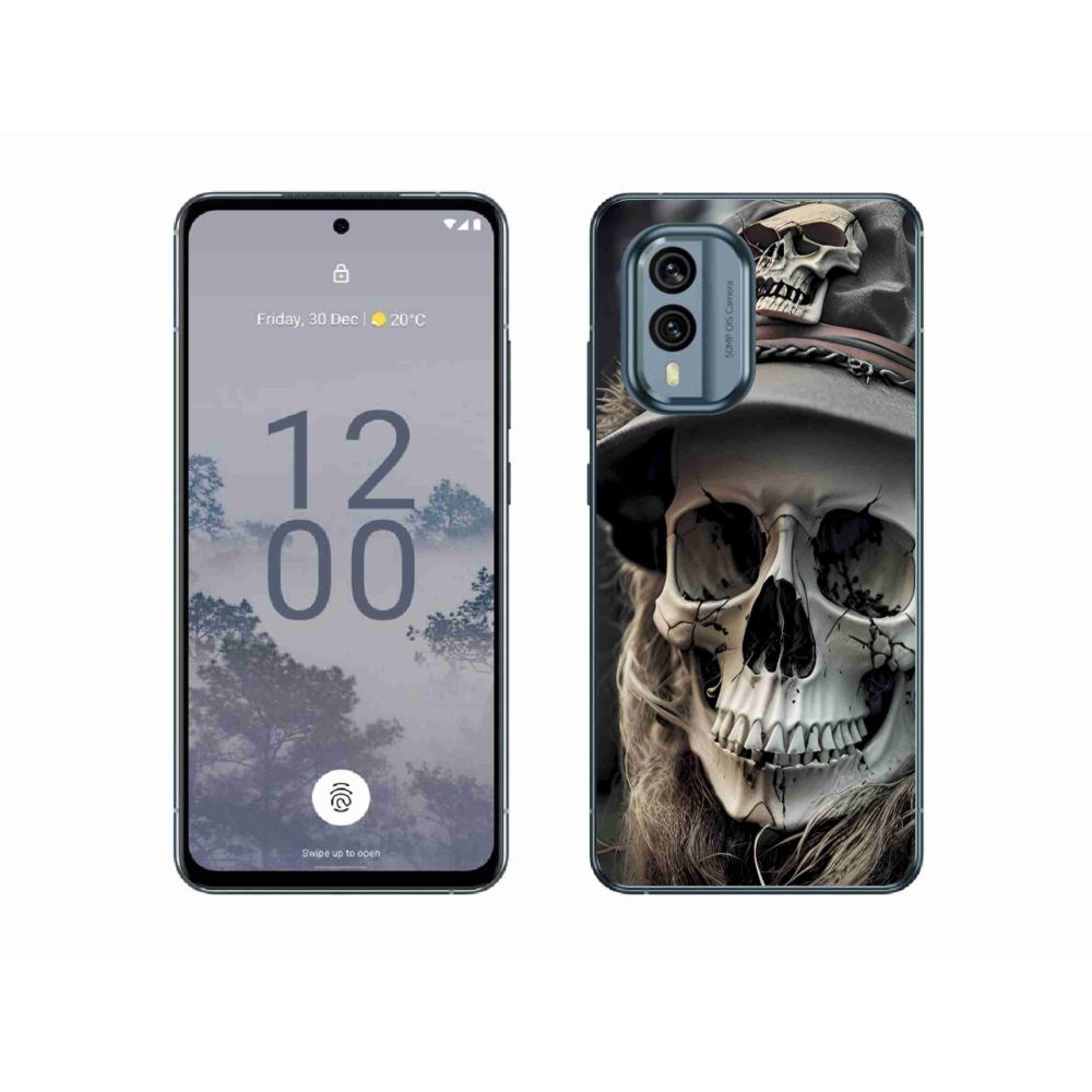 Gelový kryt mmCase na Nokia X30 5G - temná lebka