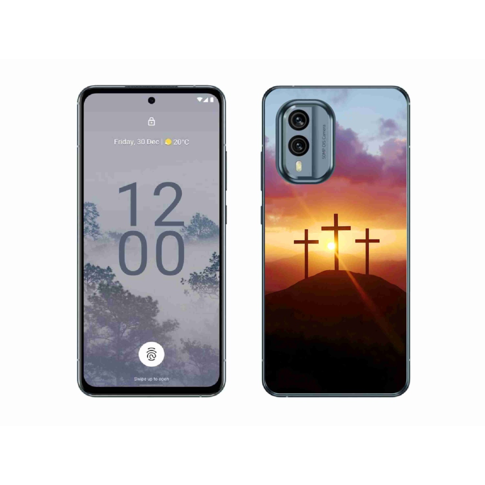 Gelový kryt mmCase na Nokia X30 5G - tři kříže