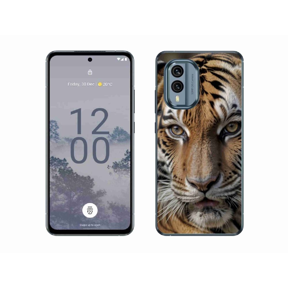 Gelový kryt mmCase na Nokia X30 5G - tygří pohled