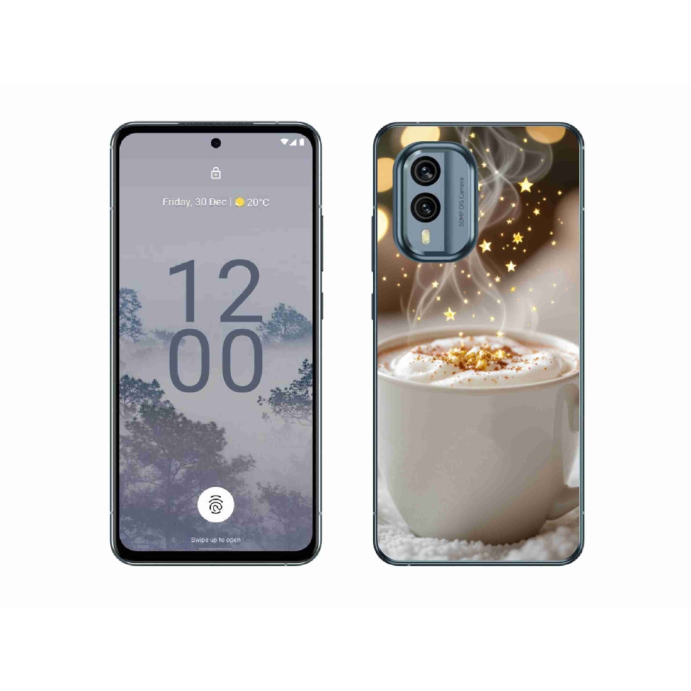 Gelový kryt mmCase na Nokia X30 5G - vánoční horký nápoj