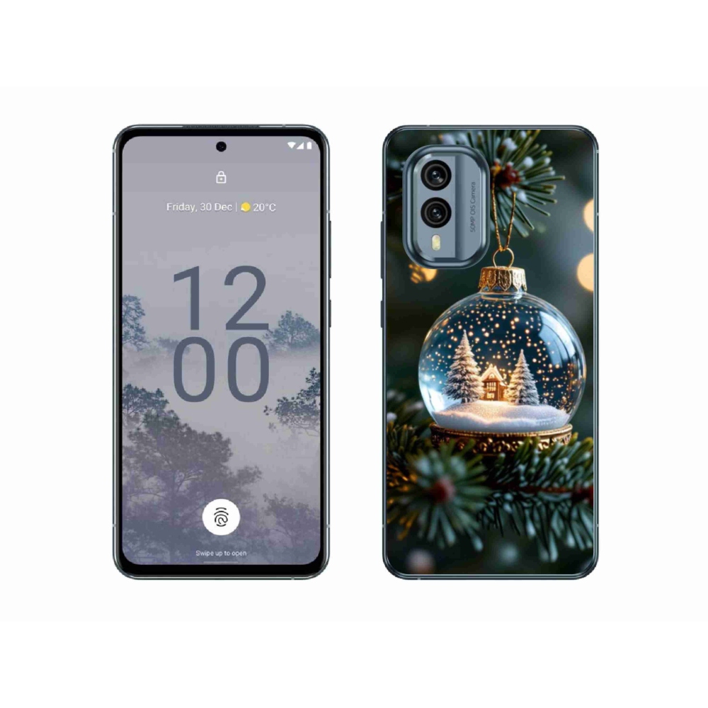 Gelový kryt mmCase na Nokia X30 5G - vánoční koule 2