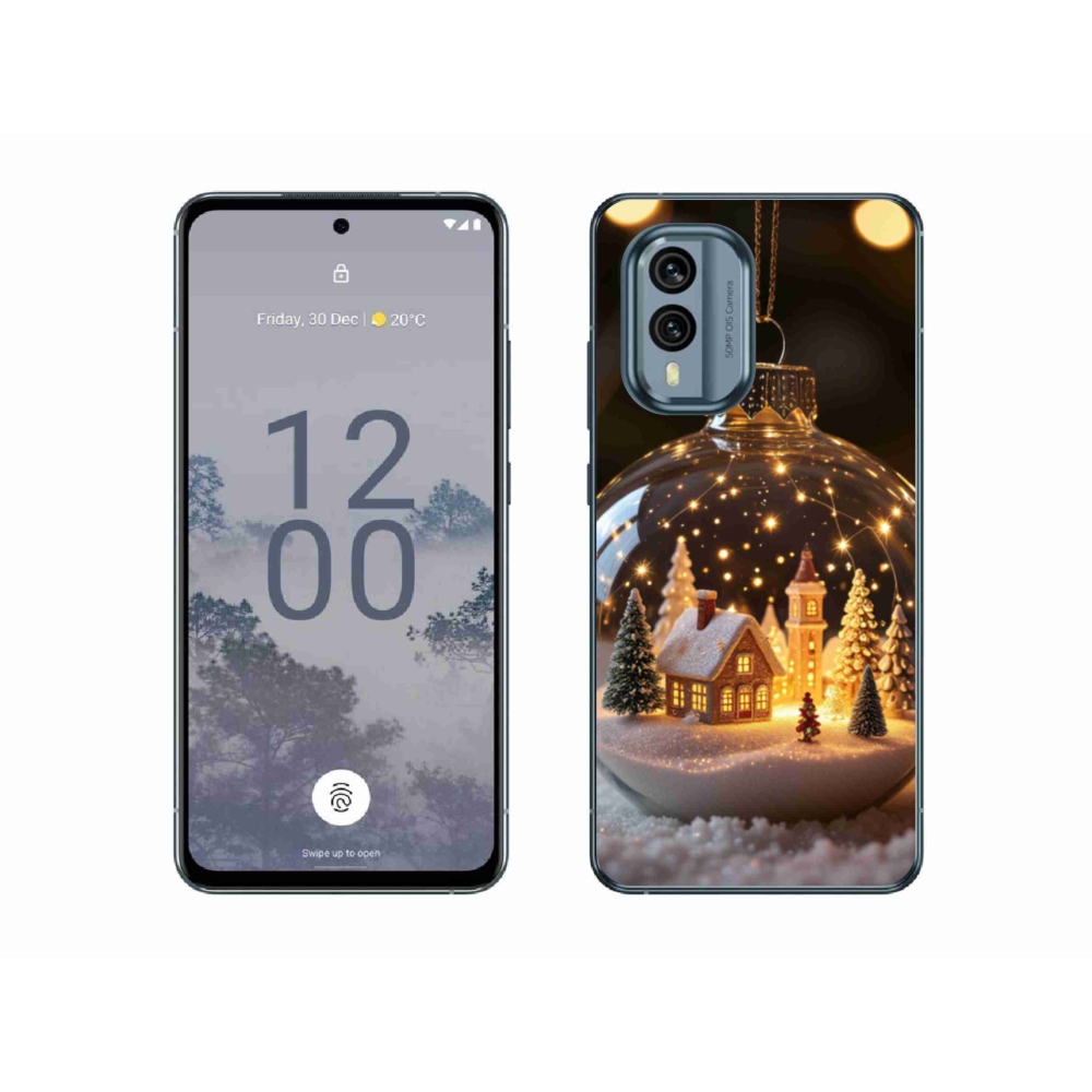 Gelový kryt mmCase na Nokia X30 5G - vánoční koule 3