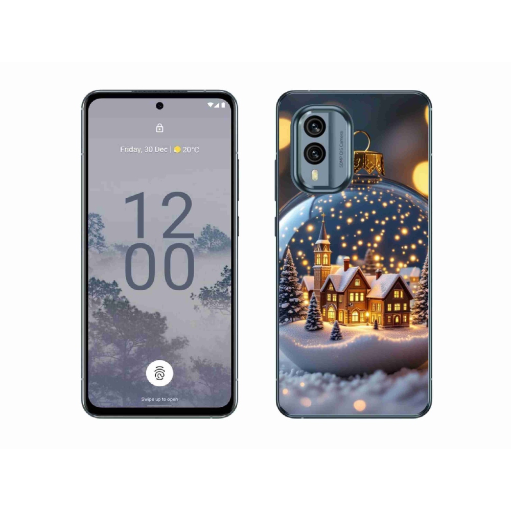Gelový kryt mmCase na Nokia X30 5G - vánoční koule 4