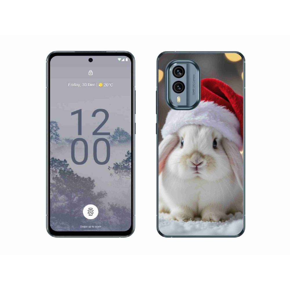 Gelový kryt mmCase na Nokia X30 5G - vánoční králík