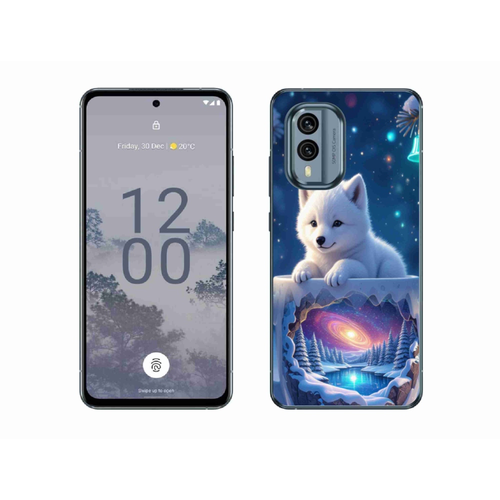 Gelový kryt mmCase na Nokia X30 5G - vánoční štěně