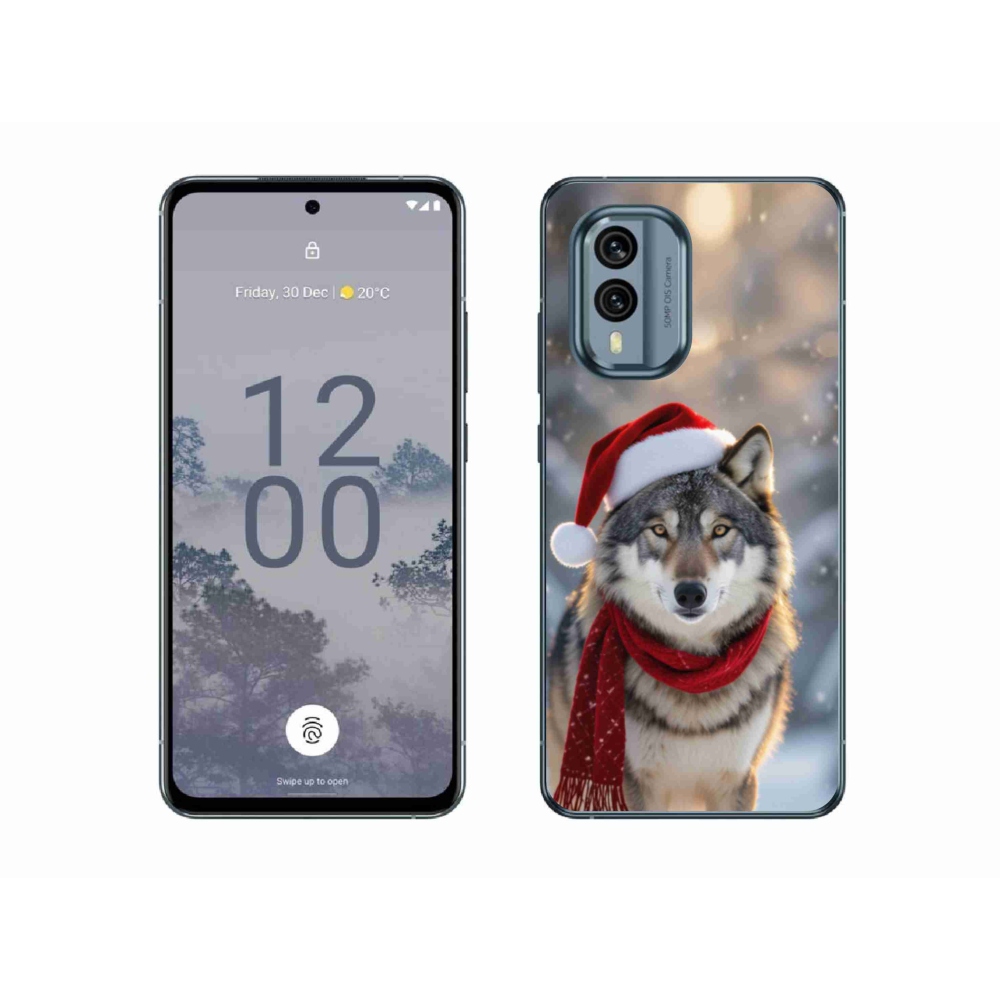 Gelový kryt mmCase na Nokia X30 5G - vánoční vlk