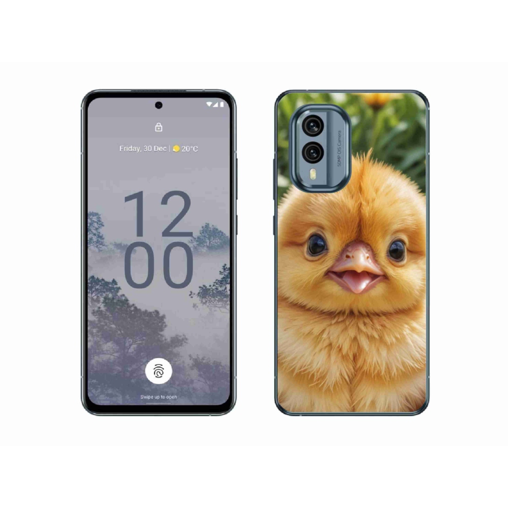 Gelový kryt mmCase na Nokia X30 5G - veselé kuřátko
