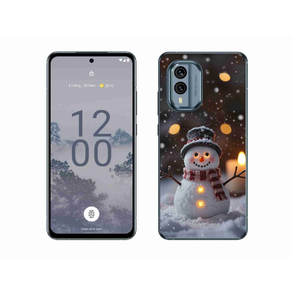 Gelový kryt mmCase na Nokia X30 5G - veselý sněhulák