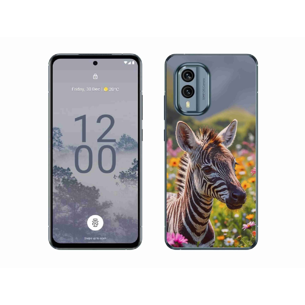 Gelový kryt mmCase na Nokia X30 5G - zebra na louce