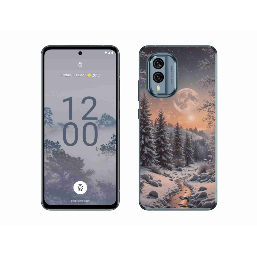 Gelový kryt mmCase na Nokia X30 5G - zimní krajina 2