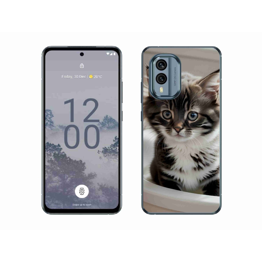 Gelový kryt mmCase na Nokia X30 5G - zvědavé kotě