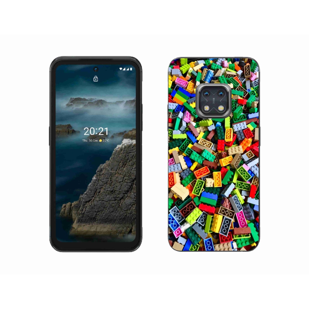 Gelový kryt mmCase na Nokia XR20 - barevné stavební kostky