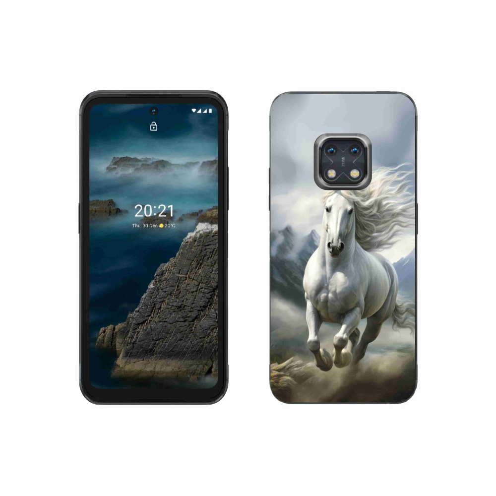 Gelový kryt mmCase na Nokia XR20 - běžící bílý kůň 3