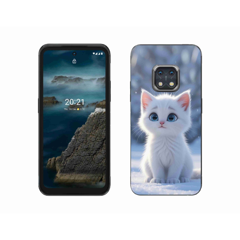 Gelový kryt mmCase na Nokia XR20 - bílé kotě 3