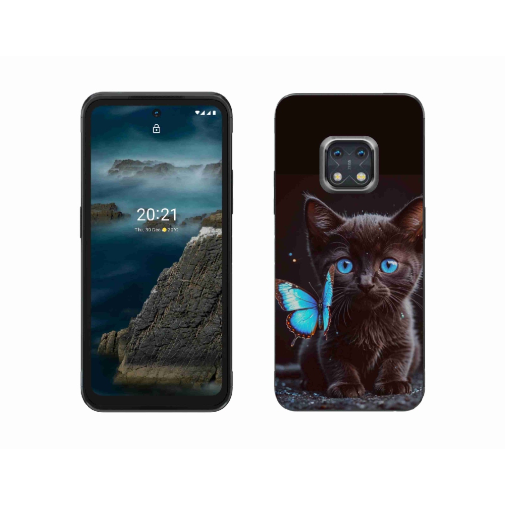 Gelový kryt mmCase na Nokia XR20 - černé kotě 3