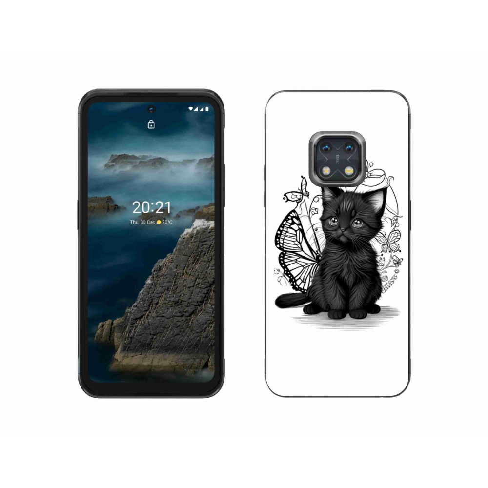 Gelový kryt mmCase na Nokia XR20 - černé kotě