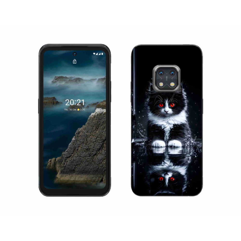 Gelový kryt mmCase na Nokia XR20 - černobílé kotě