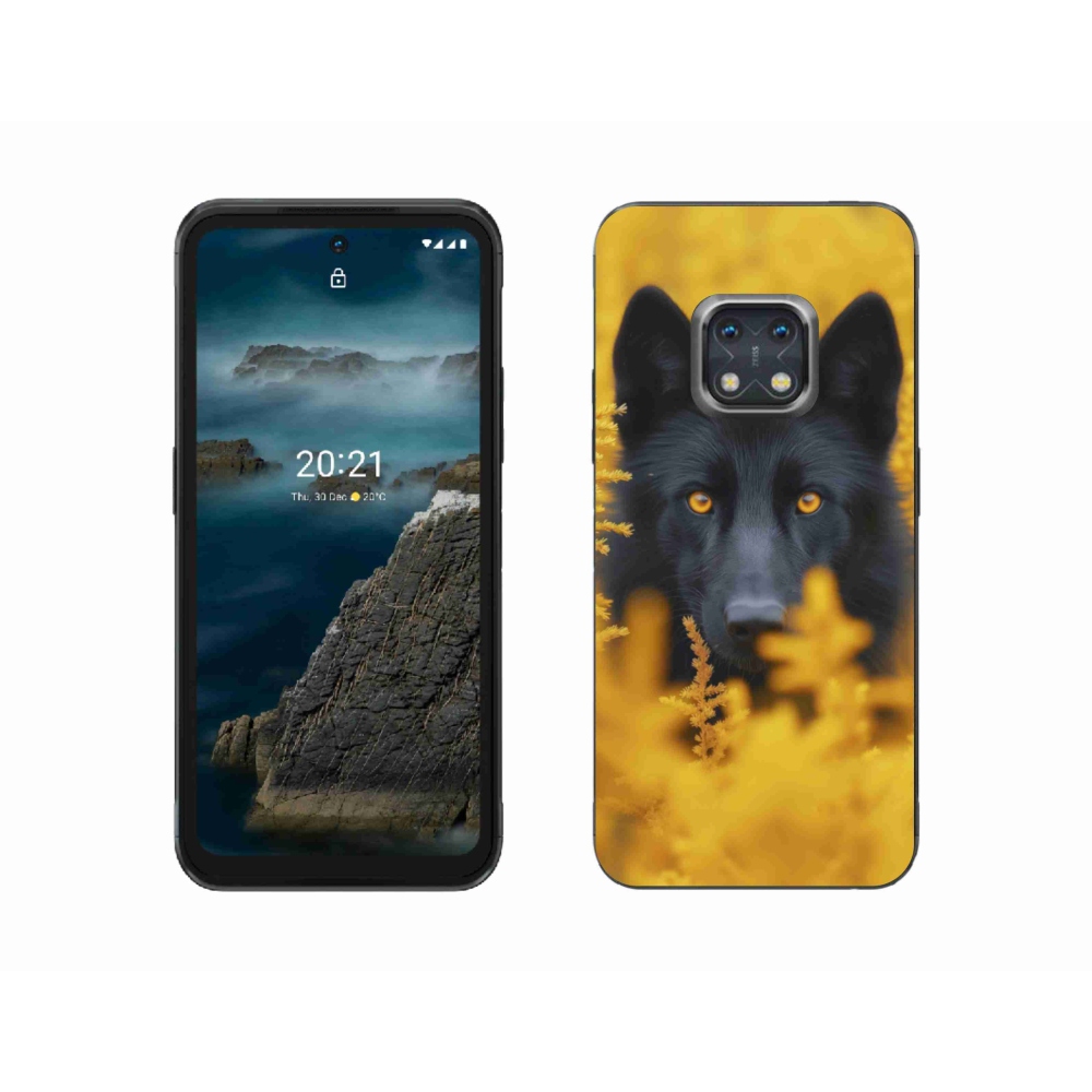 Gelový kryt mmCase na Nokia XR20 - černý vlk 2