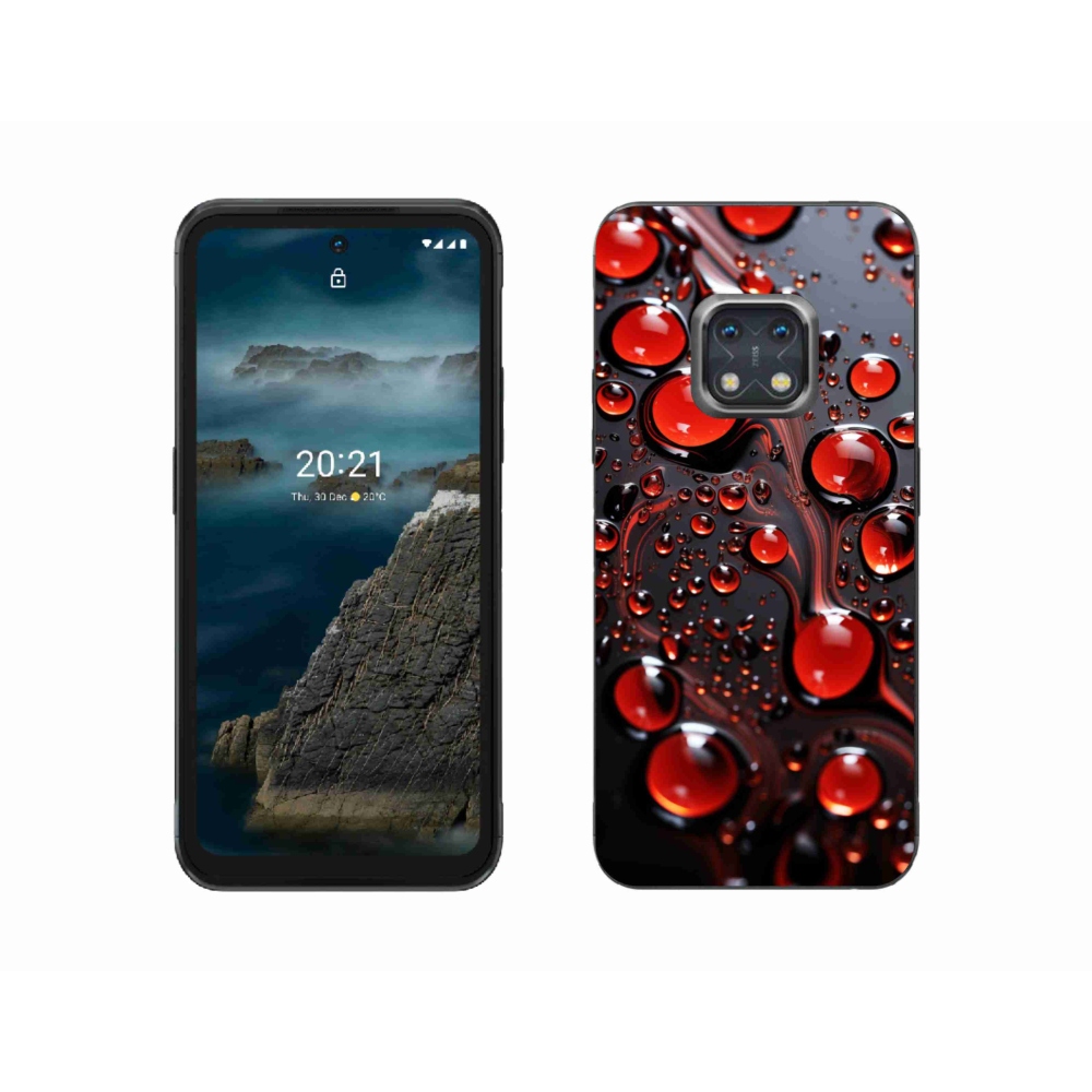 Gelový kryt mmCase na Nokia XR20 - červené kapky 2