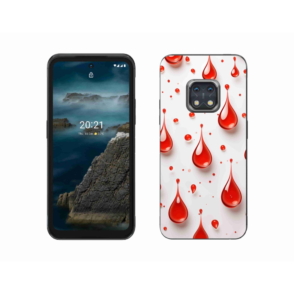 Gelový kryt mmCase na Nokia XR20 - červené kapky