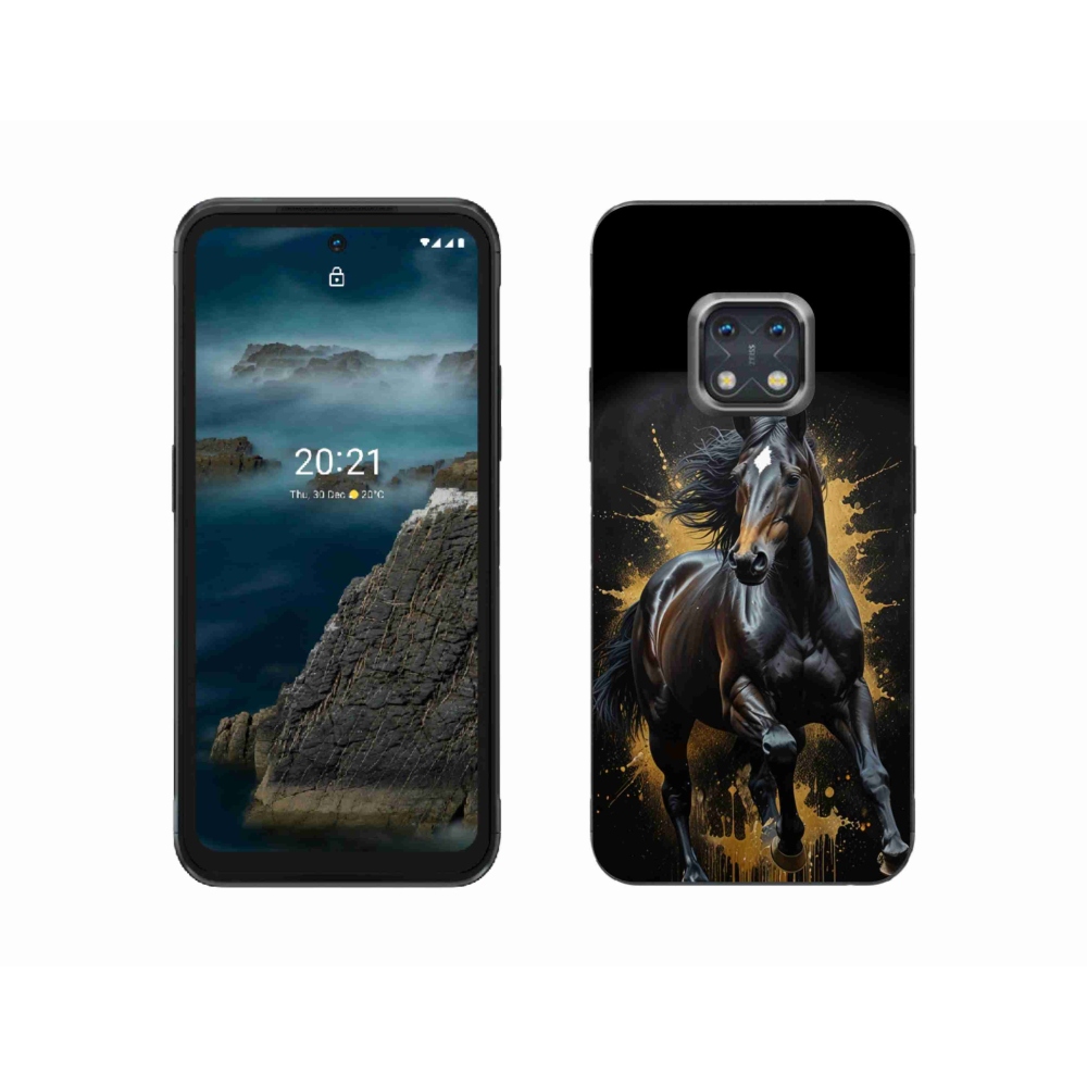 Gelový kryt mmCase na Nokia XR20 - elegantní černý hřebec