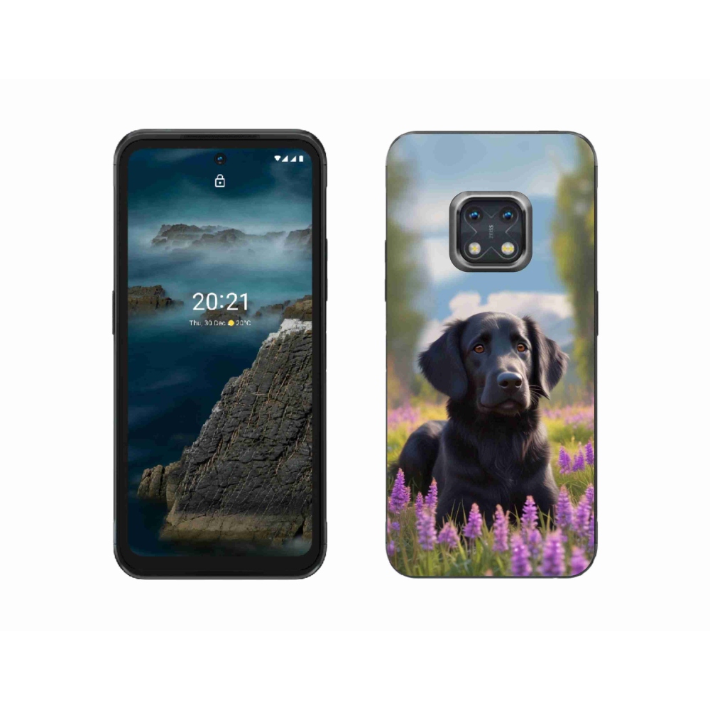 Gelový kryt mmCase na Nokia XR20 - elegantní černý retrívr