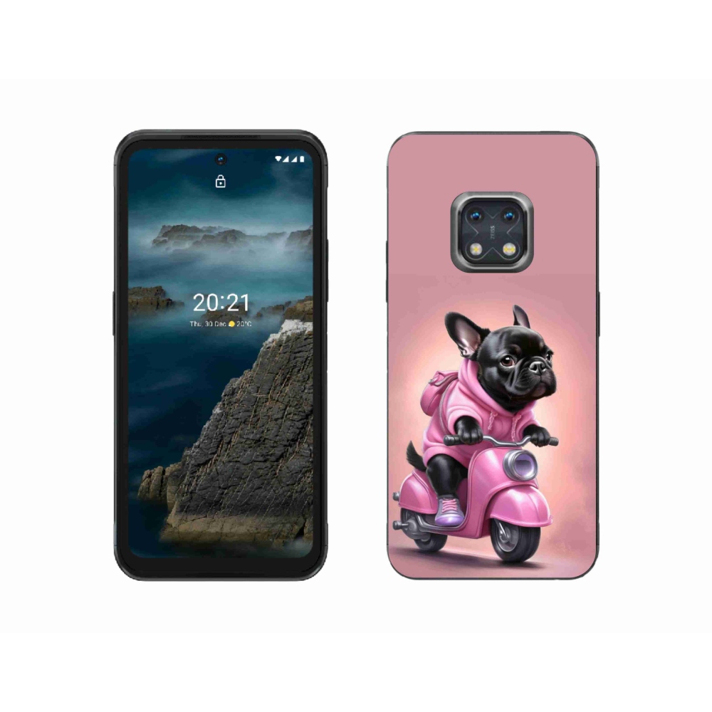 Gelový kryt mmCase na Nokia XR20 - francouzský buldoček na skútru