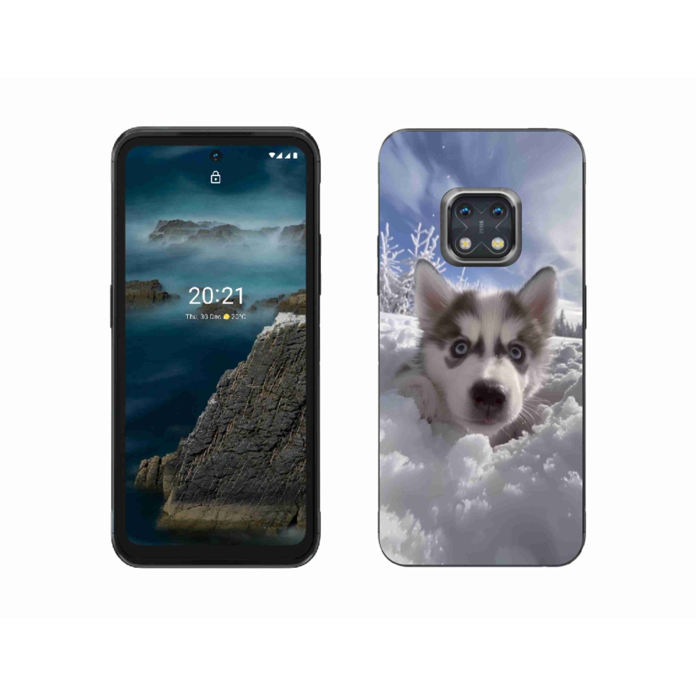 Gelový kryt mmCase na Nokia XR20 - husky ve sněhu